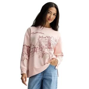 Fleurish Amsterdam Scenic Graphic Pullover Sweatshirt Women XXL Pink Novelty NEW